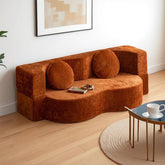 2025 Vacuum-Compressed Foldable Sofa Bed – Retro Fabric Couch for Small Spaces